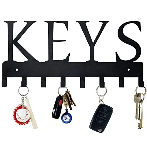 Key Holder for Nail-Free Key Organizer Wall Mounted Hooks Metal Rack