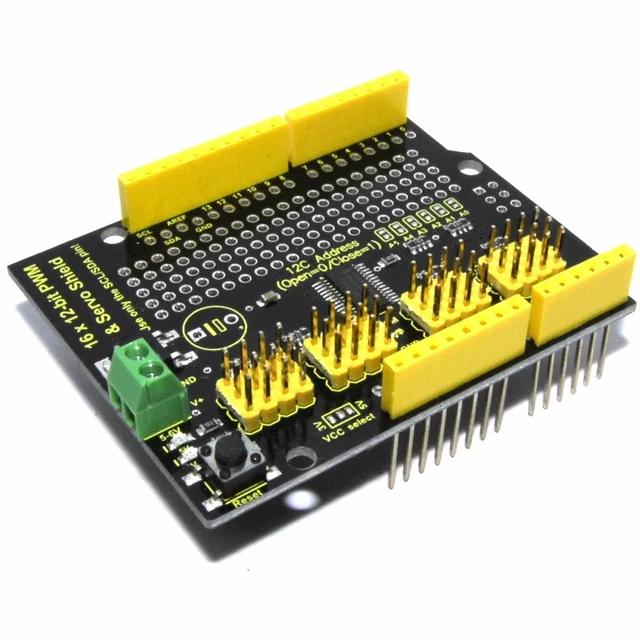 KEYESTUDIO 16 CH 12 Bit PWM LED Servo Shield for Arduino UNO 9685 Flux ...