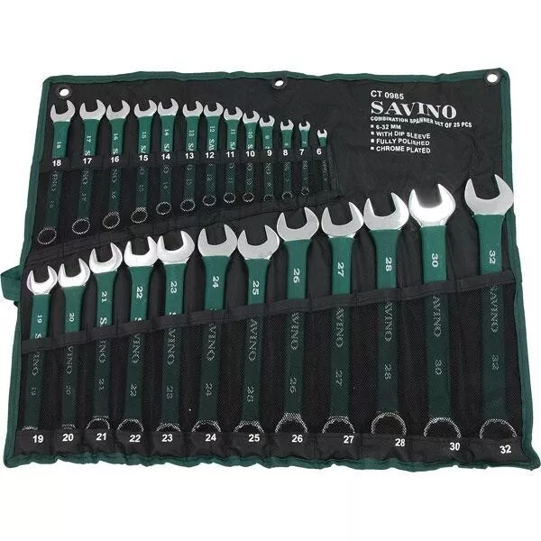 Spanner Set 25P Soft Grip Metric 6Mm - 32Mm Combination Wrench Ring Open Ct0985