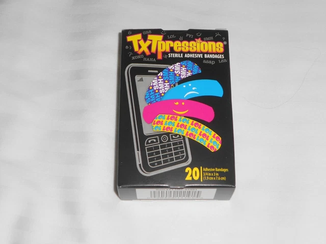 NUEVO, VENDAJES ADHESIVOS TXTpressions BANDAS, CAJA DE 20