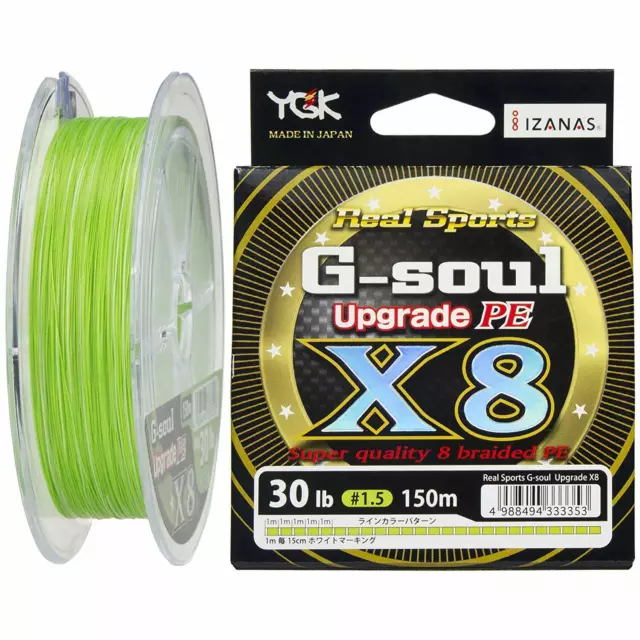 YGK YOZ-AMI Real Sports G-Soul Upgrade X8. 8 Braided Pe. #1.5-30lbs 150m