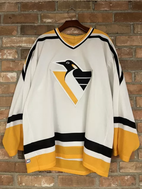 Vintage RARE Pittsburgh Penguins Jersey CCM Authentic White NHL Size Extra Large