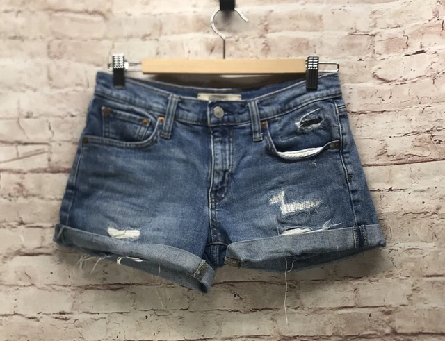 Gap 1969 Womens Shorts Size 26P Petite Factory Destroyed Distressed Cuffed