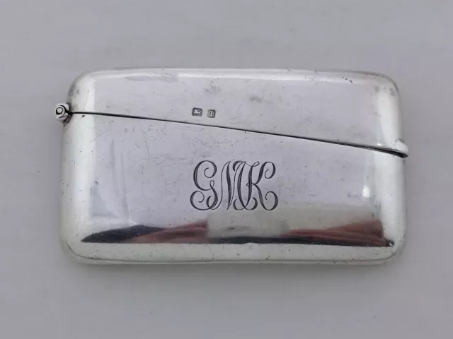 George V 1910 Sterling Silver Curved Card Case Hallmarked Birmingham