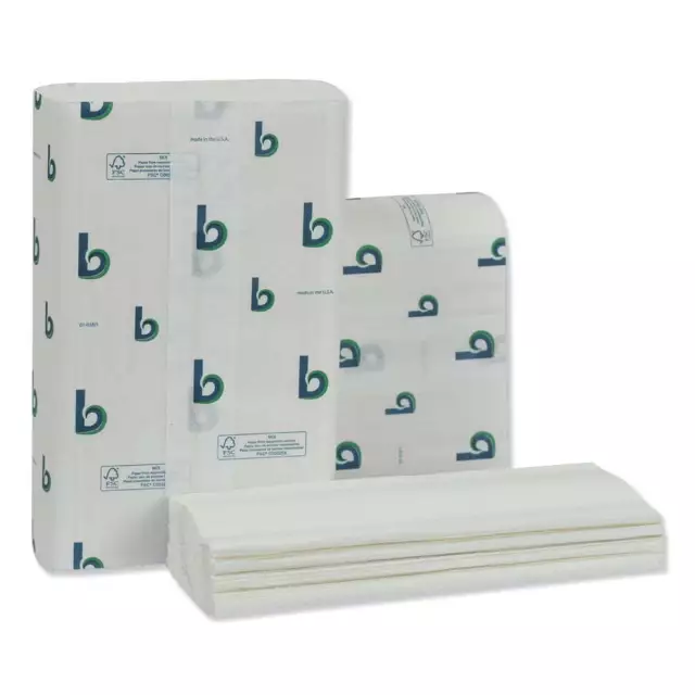 Boardwalk BWK6204 1-Ply 9 in. x 9.5 in. Structured Multifold Towels - White