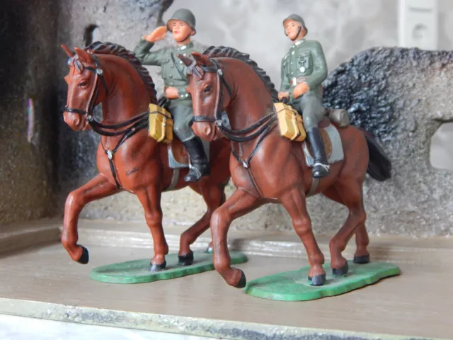 zwei Soldat zu Pferd von Elastolin in 7cm, Nr. 1