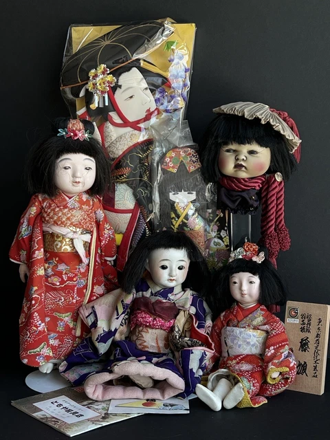 Lot of Oriental Décor and Antique/Vintage Japaneese Ishimatsu Gofun/Bisque Dolls