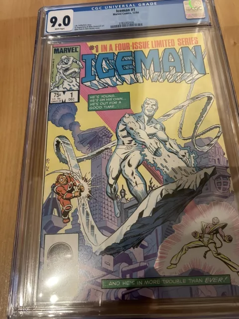 Iceman #1 Cgc 9.0 - 1984  - Marvel Comics - White Pages Xmen X-Men