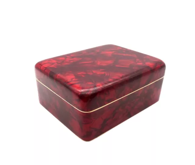 Very Rare Original German Bauhaus Red Bakelite Art Deco Jewelry Box 30S Case