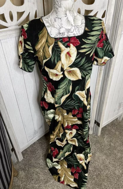 Vintage Liberty House Young Hawaii Womens Small Floral Hawaiian Maxi Dress