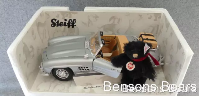 Steiff 2008 Mercedes Benz 1957 Speedster 300SL Black Mohair 10cm Bear Ean 681257