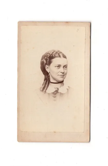 Haines CDV Foto Damenportrait / benannt - Albany / USA um 1870