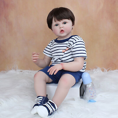 24in Realistic Soft Touch Reborn Baby Dolls Silicone Boy Toddler Vinyl Toy Gift