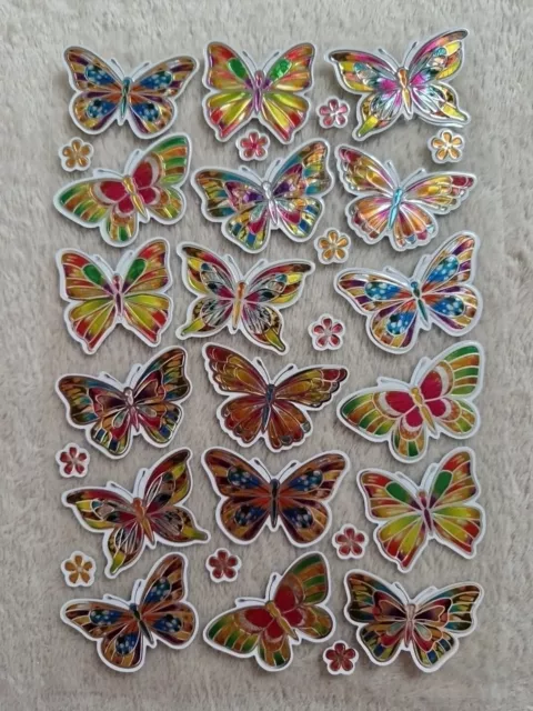 Metallic Relief-Sticker Schmetterlinge