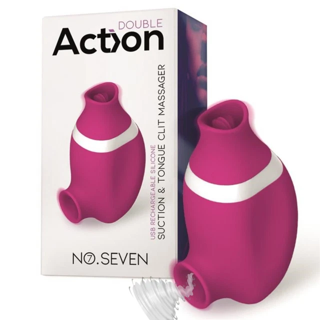 Masajeador de clítoris de silicona con succión y lengua, vibrador doble...