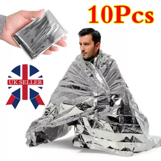 1/5/10x Waterproof Emergency Foil Blanket Thermal Camping First Aid Survival Res