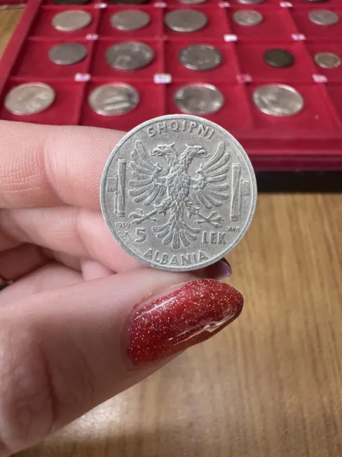 Münze Vereinigte D’Italien Vittorio Emanuele III Albania 5 Lek 1939 AC
