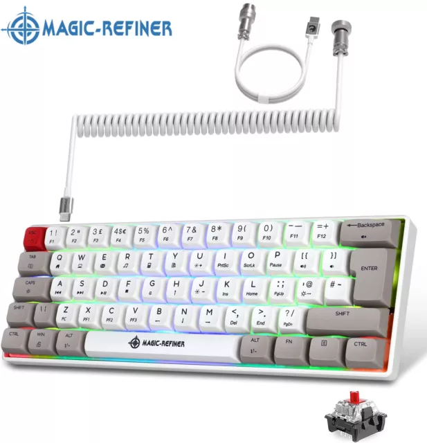 MAGIC-REFINER MK21 60% Percent Mechanical Keyboard UK Layout Gaming RGB Backlit