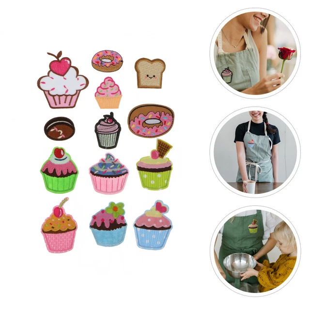 13 Pcs Gâteaux Autocollant En Tissu Chiffon Appliqués Brodés