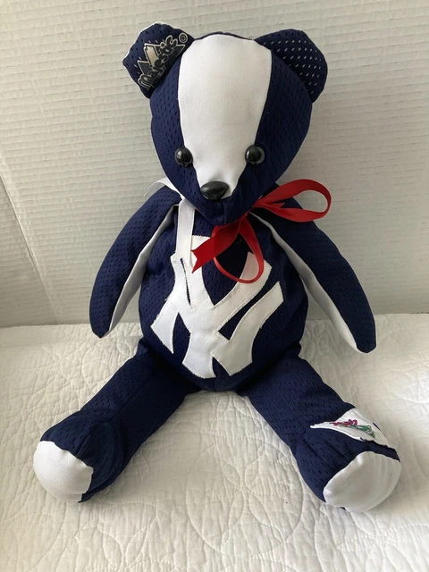 Vintage Yankees Teddy Bear Authentic 1990's Majestic NYY  Baseball Jersey OOAK