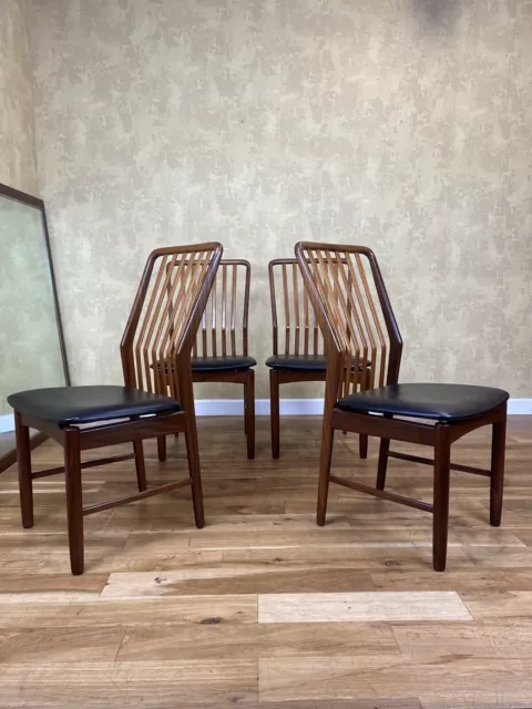 Vintage Retro Mid Century Svend Aage Madsen Danish Teak Set Of 4 Dining Chairs