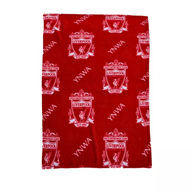 Liverpool FC Manta Grande de Forro Polar Suave Football Crest Ynwa 100cm x 150cm