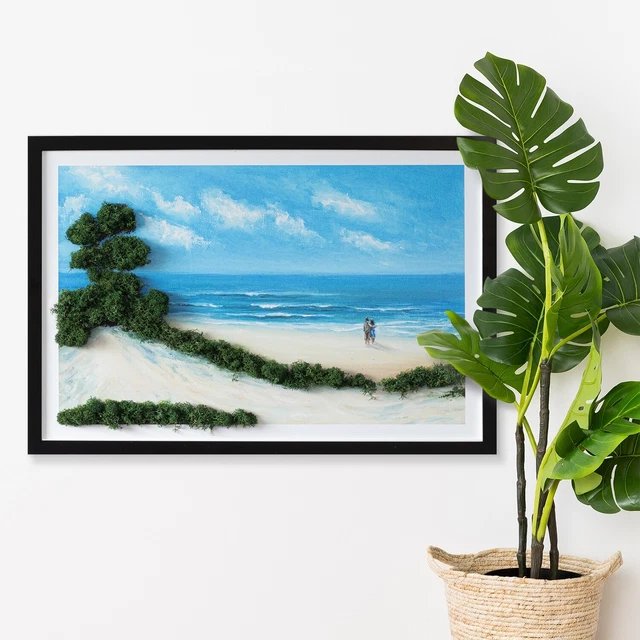 Immagine Muschio Foresta Muschio Cornice MDF nero 60x40 cm- Persone innamorate