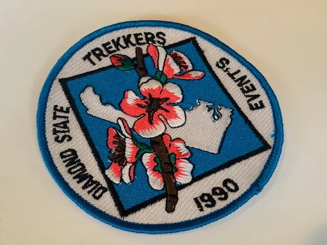 Advertising Patch Logo Emblem Sew vtg patches Diamond State Trekkers 1990 flower