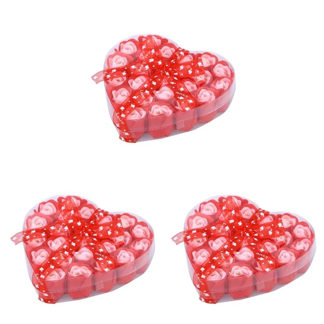 72 pezzi bagno profumato sapone rosa petalo nella cassetta del cuore per amici