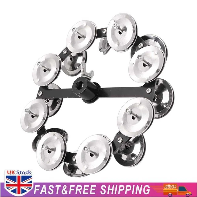 Drum Cymbals Hi Hat Tambourine Bells with Row Jingles Percussion Instrument