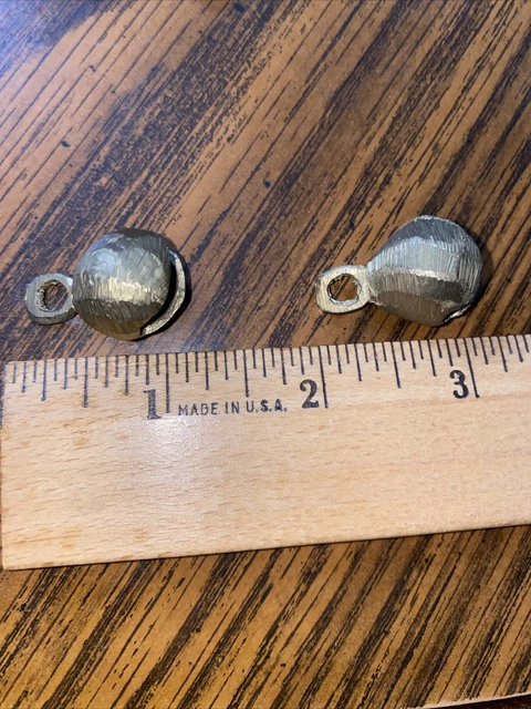 Indian Vintage Hand Crafted Jingle Bells Set Of 2 Brass Metal