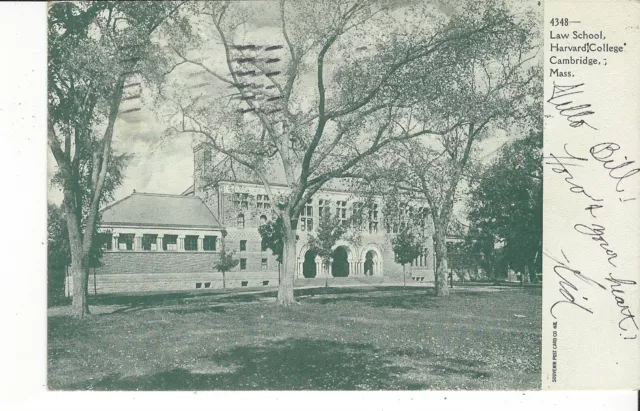 Postcard Law School Harvard College Cambridge Massachusetts