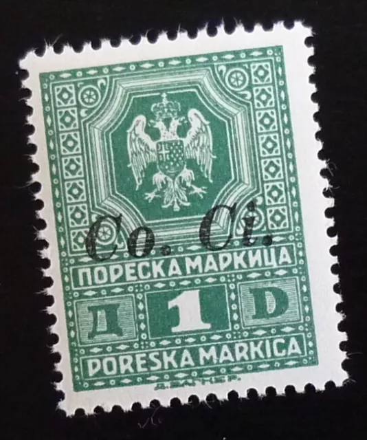 Slovenia c1942 Italy WWII Ovp. Yugoslavia CO.CI Revenue Stamp 1 D. US 1