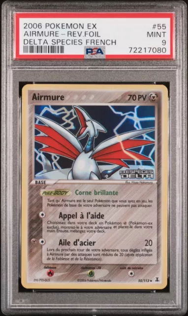 Carte Pokémon Airmure Reverse 55/113 PSA 9 EX Espèce Delta - FR 🔥