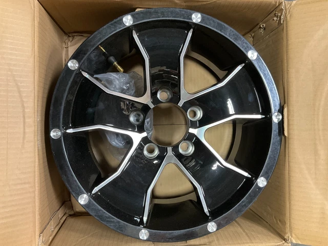 (QTY 1) Ion 14 Trailer 14x6 5x114.3 0mm Black/Machined Wheel Rim FAST SHIPPING