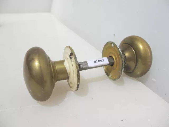 Vintage Brass Door Knobs Handles Plates Old Antique