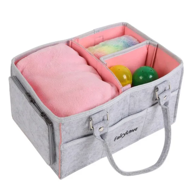 Baby Diaper Caddy Organizer Basket Wipes Bag Newborns Infant Nursery Storage Bin 3