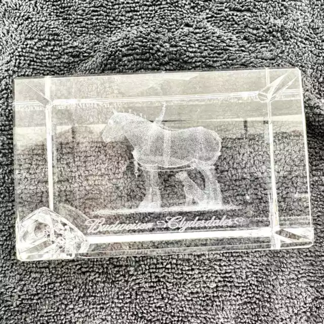 Anheuser-Busch Budweiser Clydesdales Crystal Paperweight 3 x 2 3