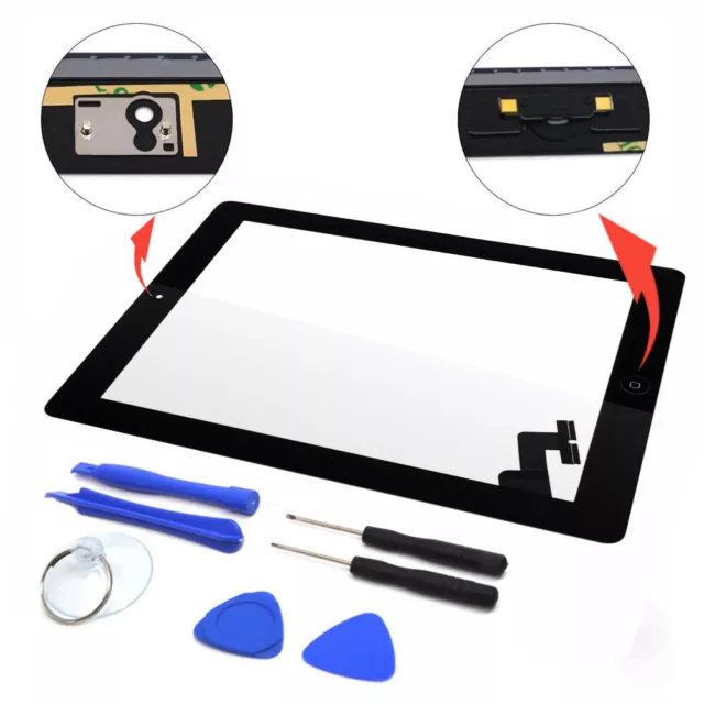 Touchscreen Digitizer Ersatz für Apple iPad 2/3/4 / Air / Mini Schwarz / Weiß DE