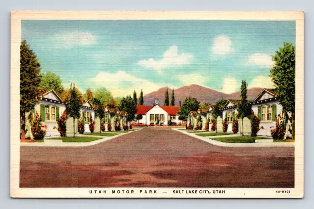 Utah Motor Park Cottage Motel Salt Lake City Utah UT Roadside America Postcard