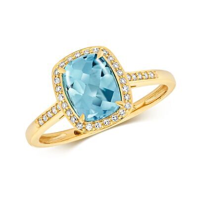 Diamant & Lumière Topaze Bleu Suisse Tailles Bagues J-Q Jaune Or