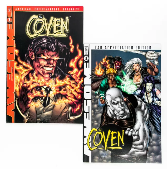 The Coven #1 (2) (1997 Awesome) Fan Appreciation & American Ent. Gold Foil NM-