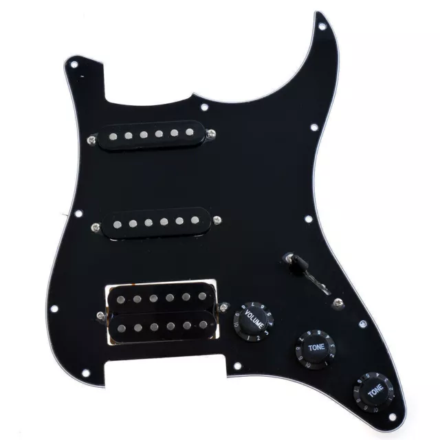 Guitar Loaded Prewired Pickguard for Fender Stratocaster Strat Parts HSS Black