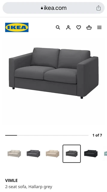 IKEA VIMLE 2 seat sofa cover Tallmyra grey (discontinued colour) £55.00 ...