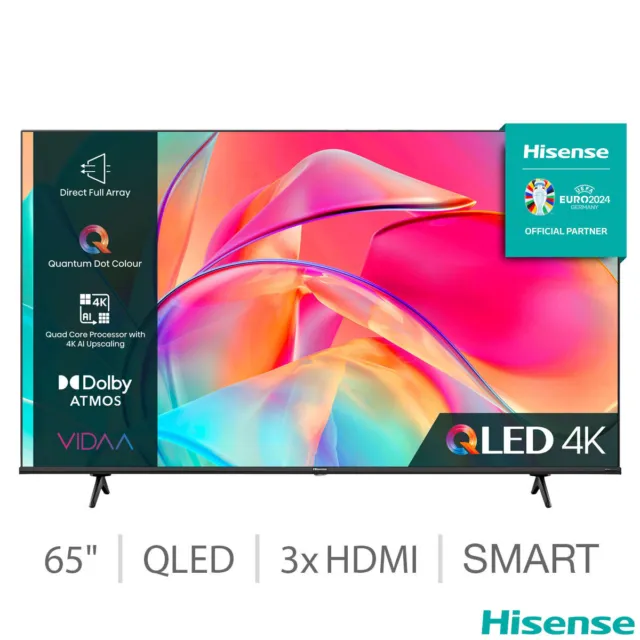 Smart TV Hisense 65E7KQTUK 65 pulgadas QLED 4K Ultra HD