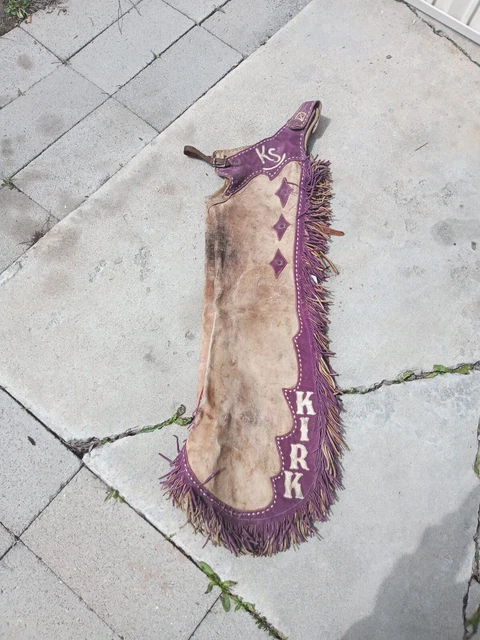 Old Retired Rodeo Cowboy Purple Chaps 1960s