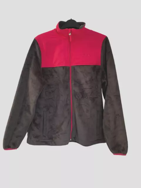 Cappotto giacca con cerniera FILA donna rosa brillante e carbone strutturato manica lunga * MEDIO *