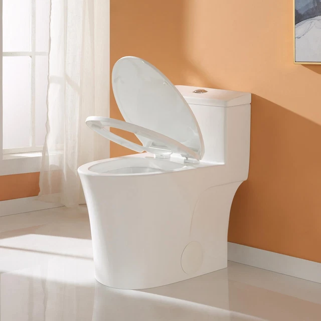 HOROW MODERN DUAL Flush Elongated One Piece Toilet ADA Comfortable Seat