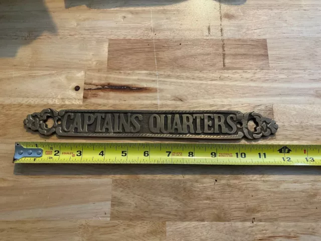 Captains Quarter Cast Iron Sign Plaque Rustic Patina Home Decor USS Navy GIFT