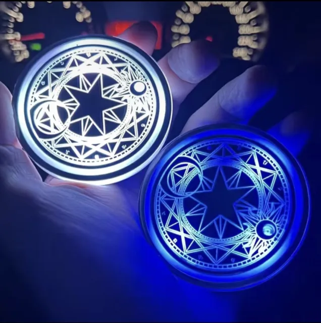 Dallas Cowboys Car Cup Holder 2PCS Car Coaster LED 7 Color Luminescent Cup Pad